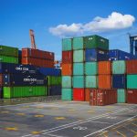 Shipping Containers at Port Importing Exporting