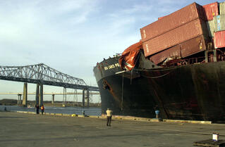 Damaged Cargo Ship Containers