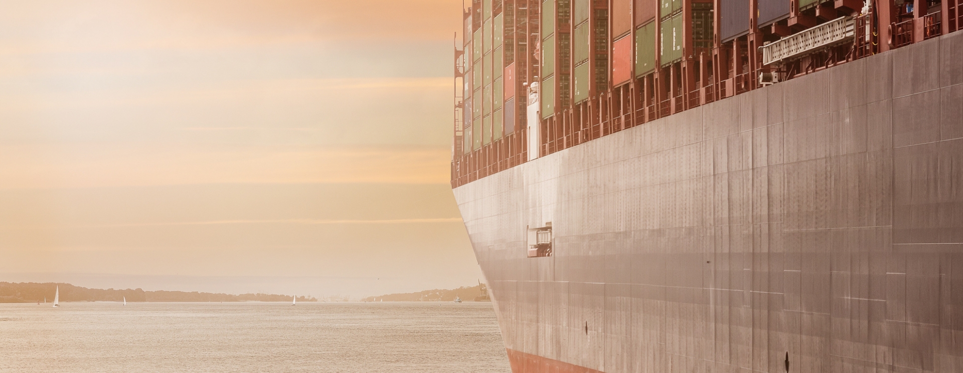 A container ship transporting goods on the ocean.