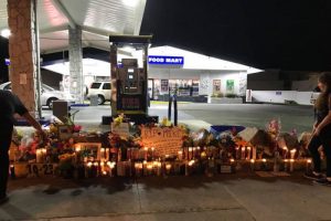 Candles, Flowers, & Notes from Gerardo Michael Juarez vigil