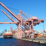 Port of Seattle cranes on a sunny October day