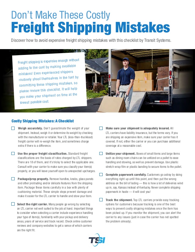 TSI Shipping Guide